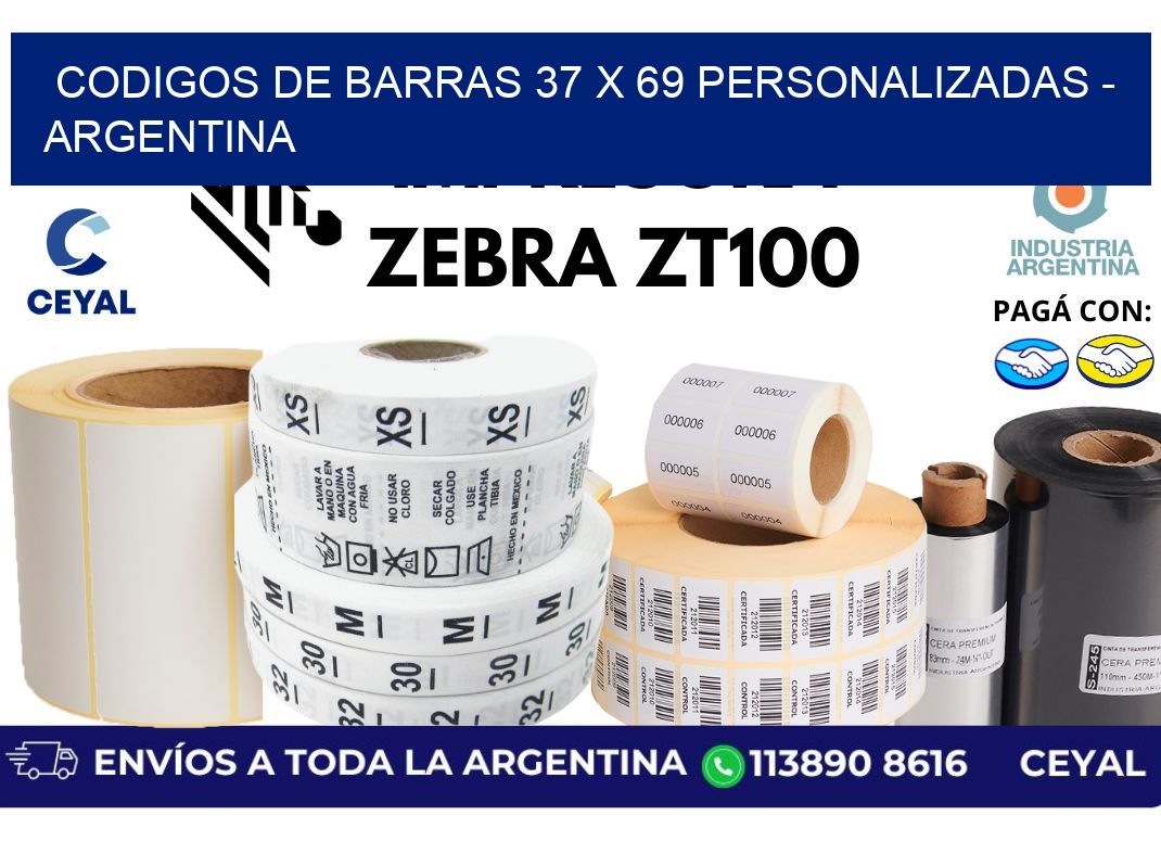 codigos de barras 37 x 69 personalizadas – Argentina