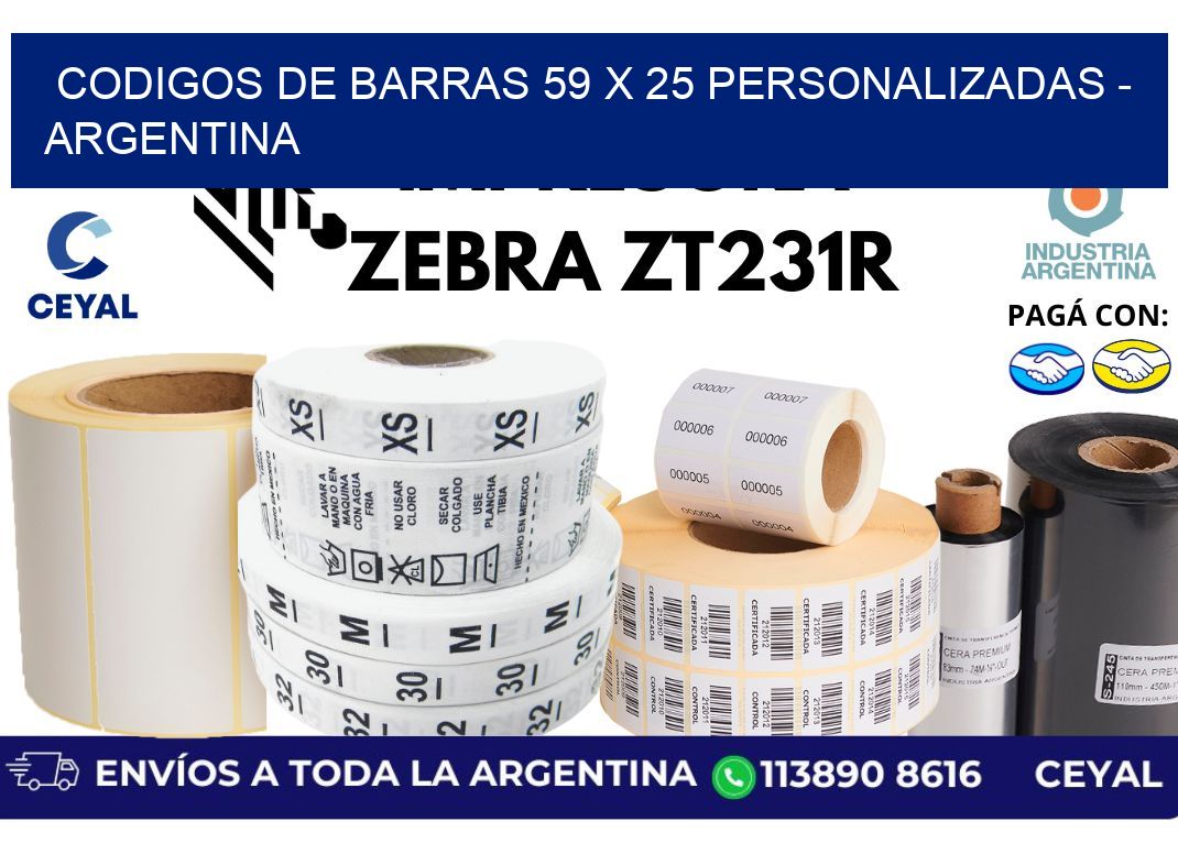codigos de barras 59 x 25 personalizadas – Argentina