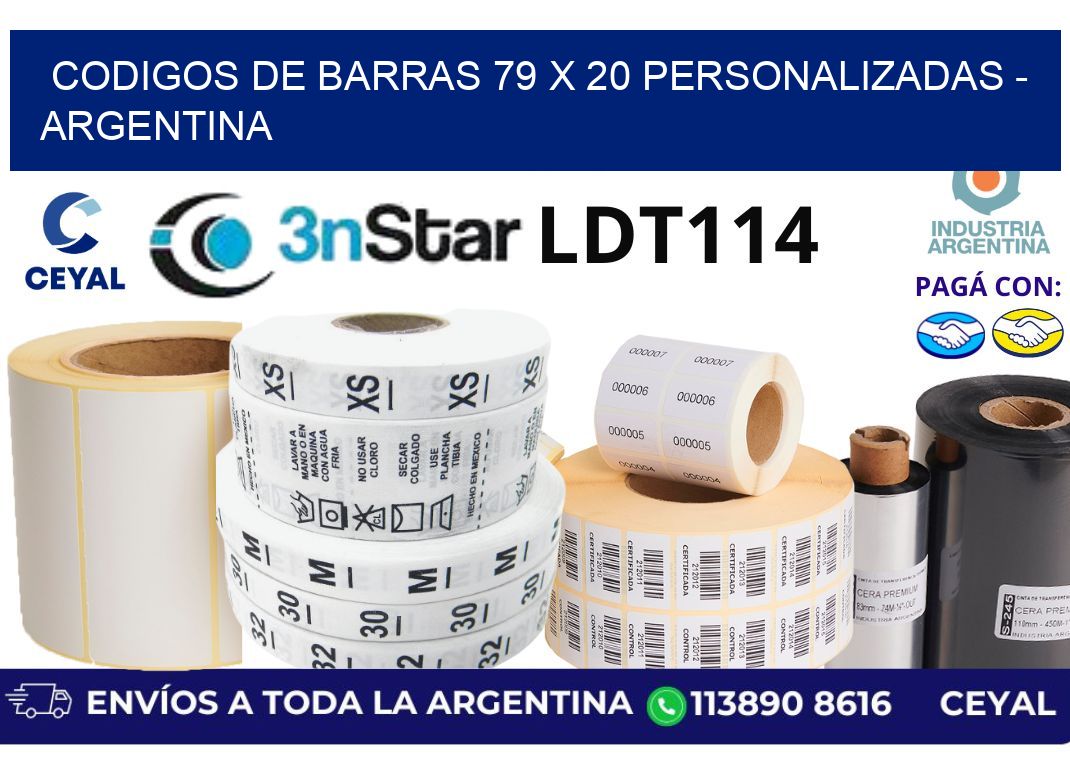 codigos de barras 79 x 20 personalizadas - Argentina