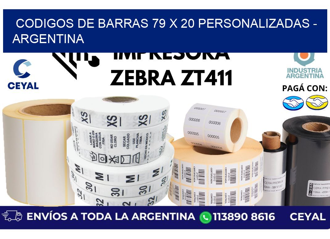 codigos de barras 79 x 20 personalizadas - Argentina