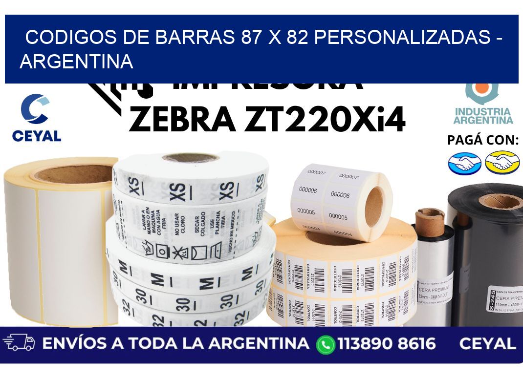 codigos de barras 87 x 82 personalizadas - Argentina