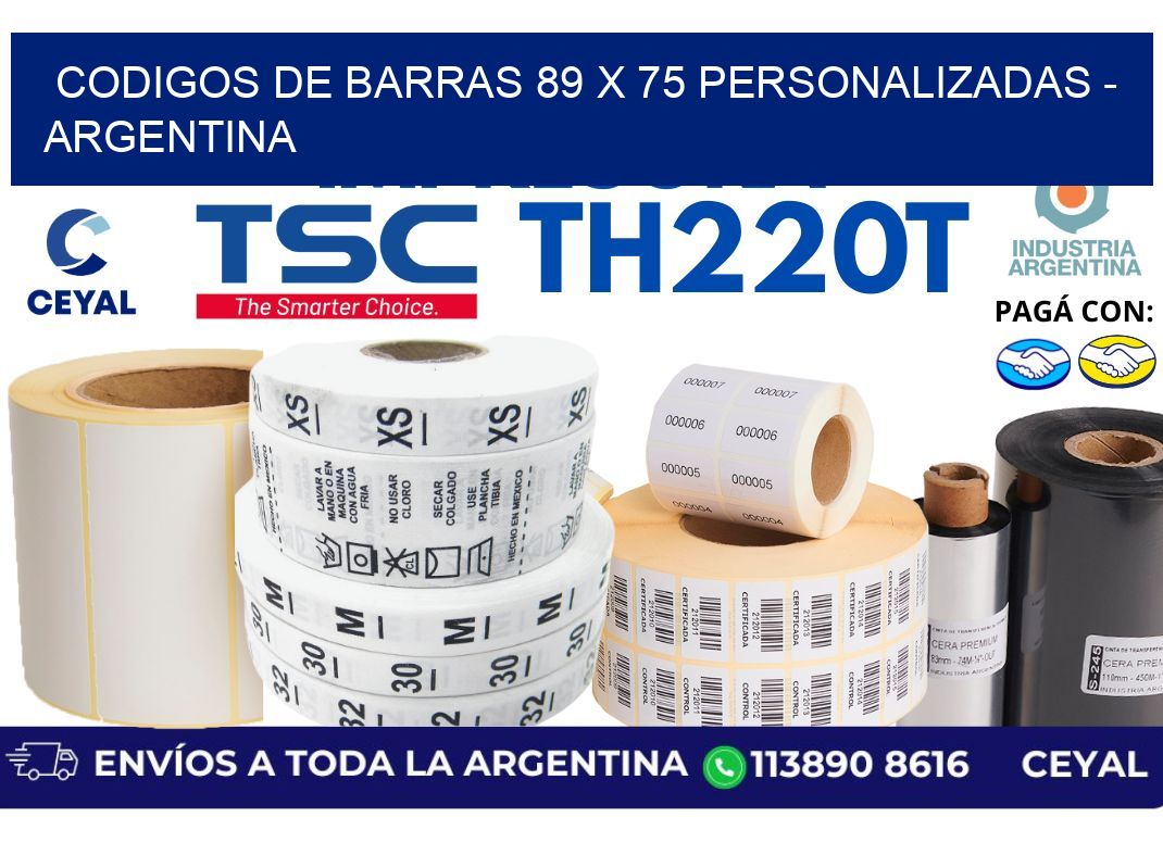 codigos de barras 89 x 75 personalizadas - Argentina
