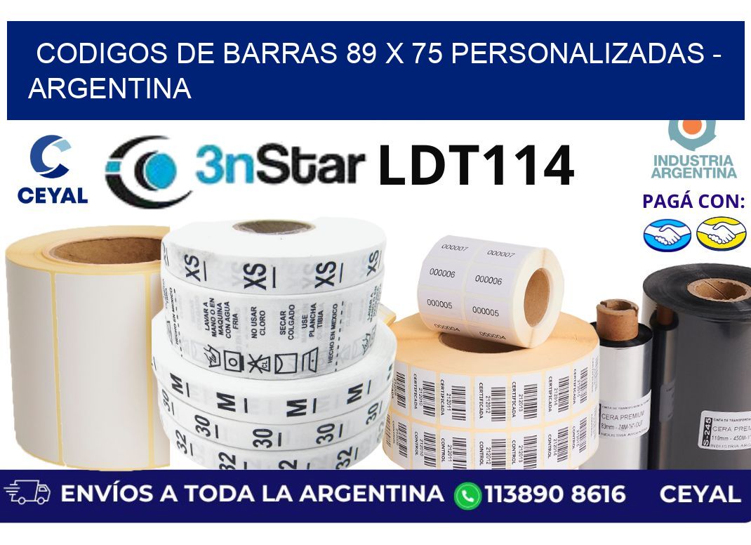 codigos de barras 89 x 75 personalizadas - Argentina