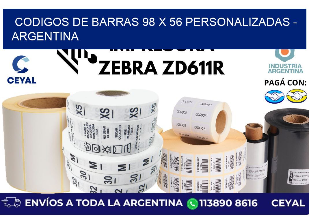 codigos de barras 98 x 56 personalizadas - Argentina