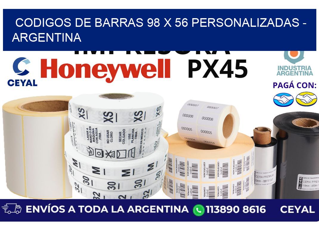 codigos de barras 98 x 56 personalizadas – Argentina