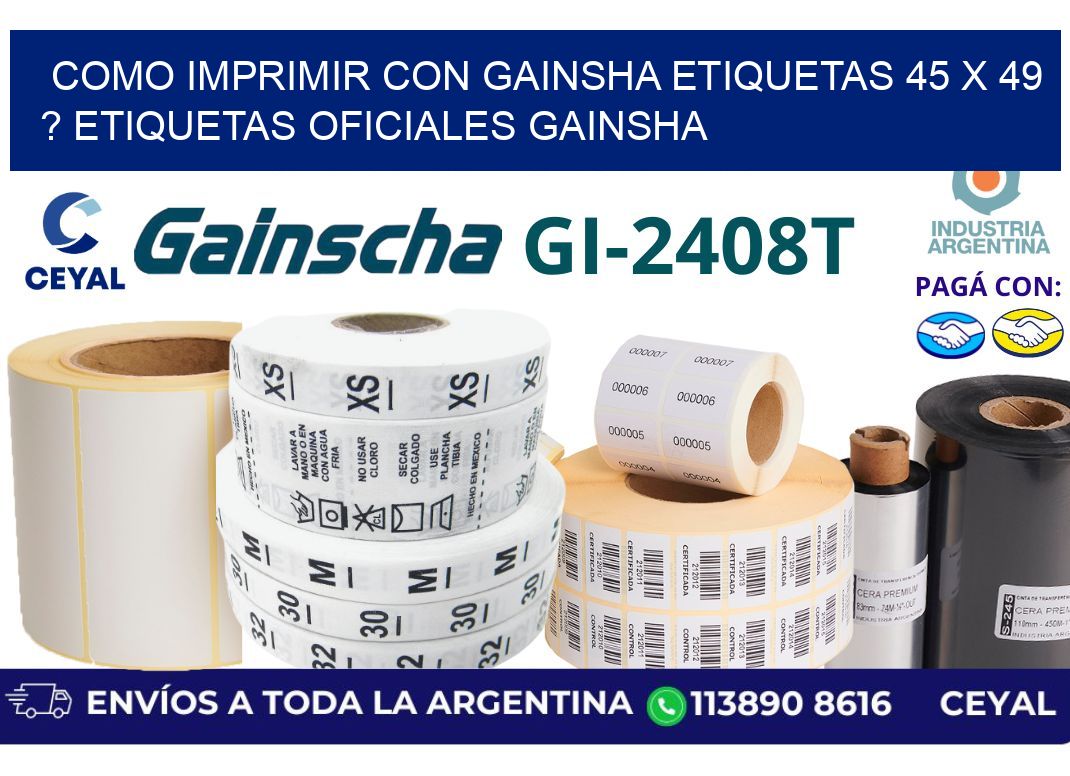 como imprimir con gainsha etiquetas 45 x 49 ? etiquetas oficiales gainsha