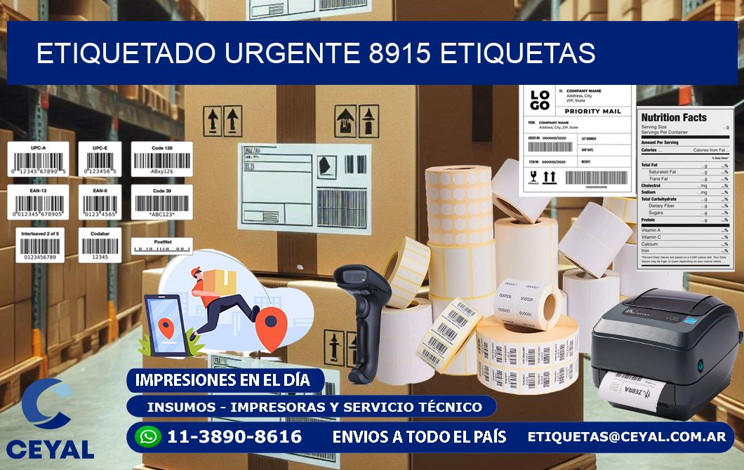 etiquetado urgente 8915 etiquetas