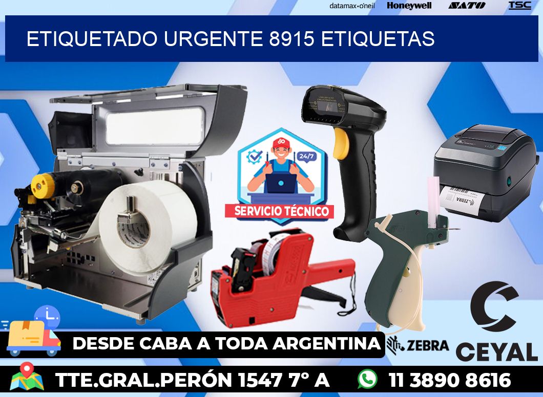 etiquetado urgente 8915 etiquetas