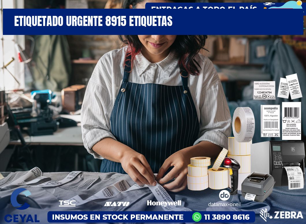 etiquetado urgente 8915 etiquetas