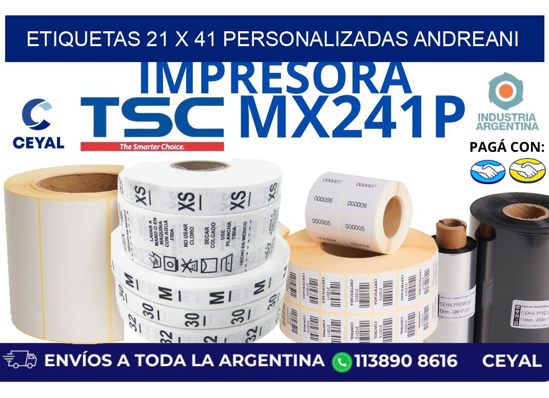 etiquetas 21 x 41 personalizadas andreani
