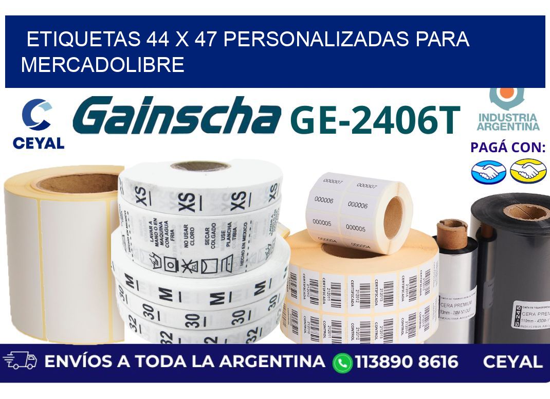 etiquetas 44 x 47 personalizadas para mercadolibre