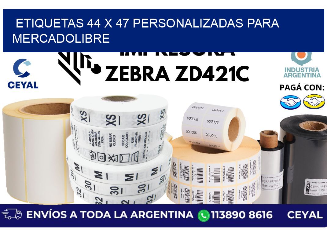 etiquetas 44 x 47 personalizadas para mercadolibre