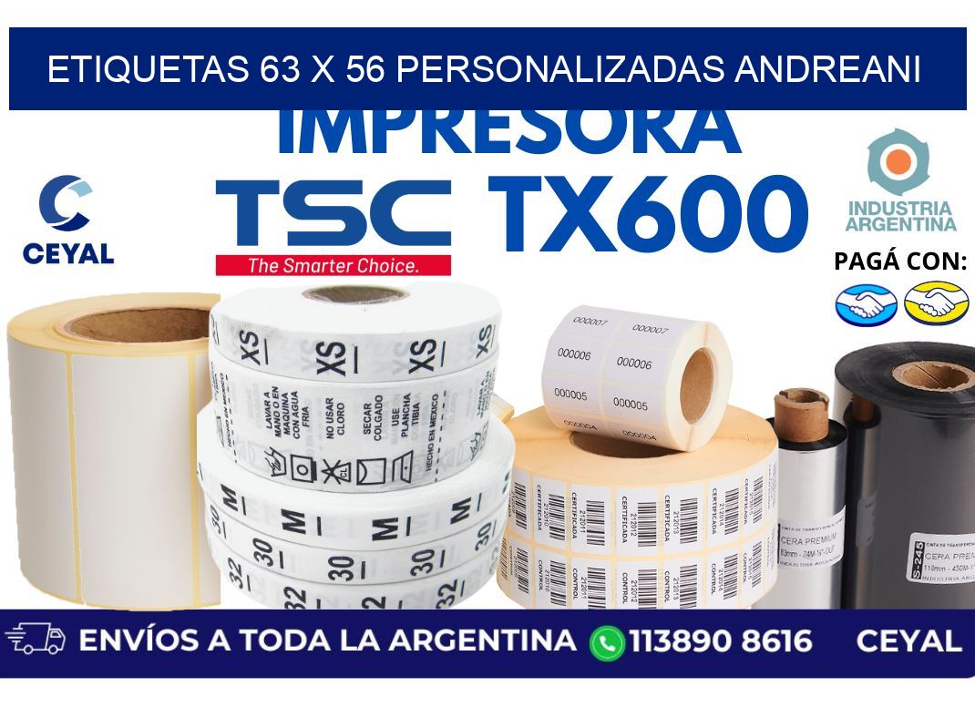 etiquetas 63 x 56 personalizadas andreani