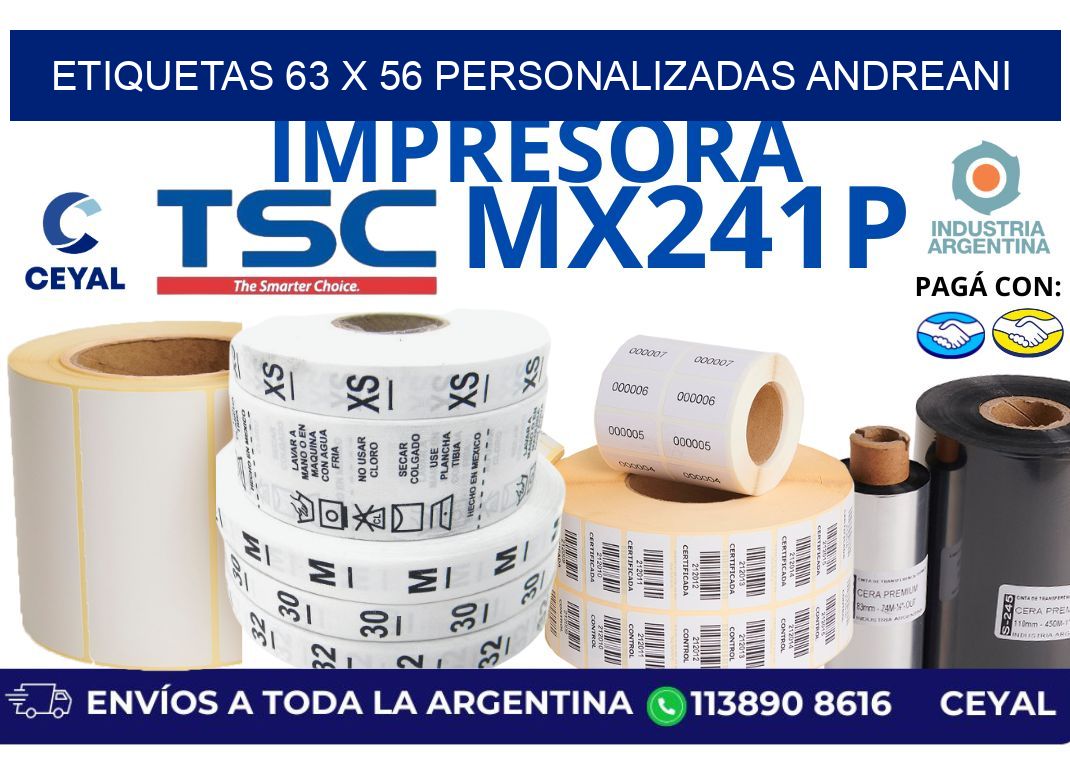 etiquetas 63 x 56 personalizadas andreani