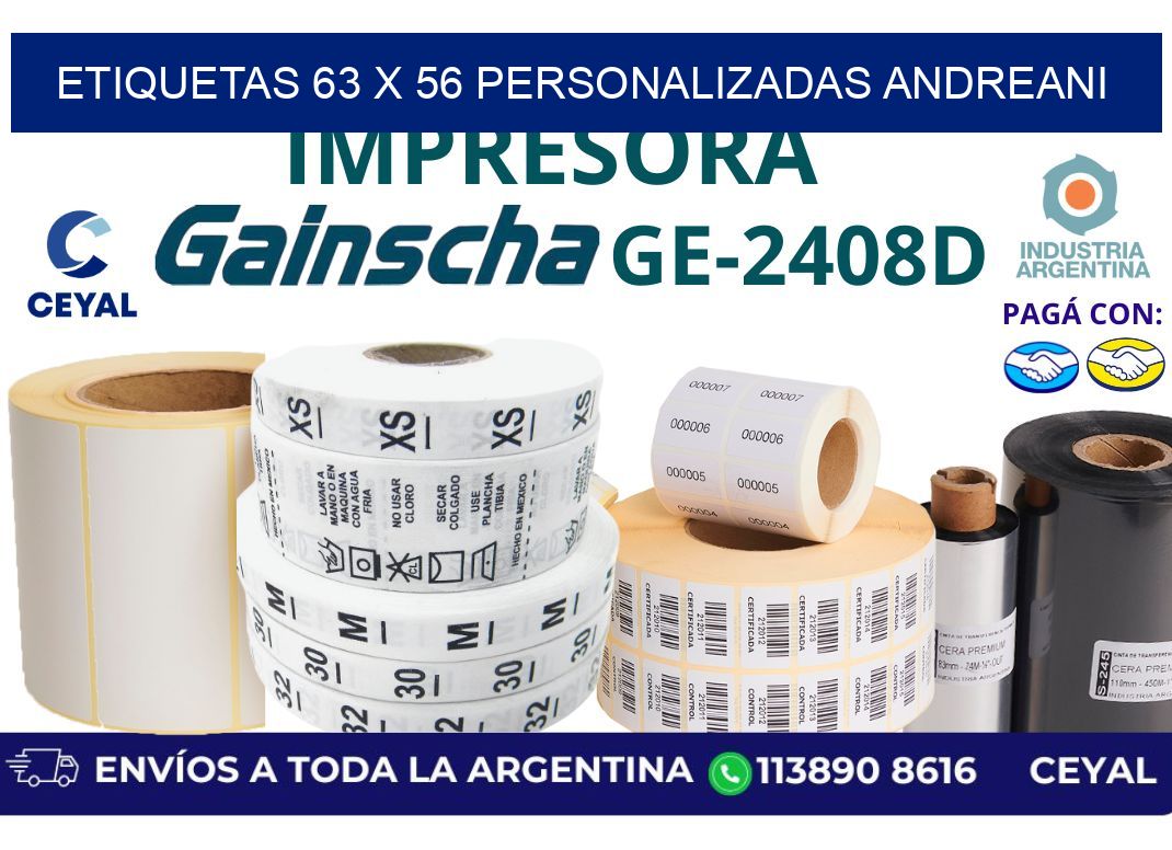 etiquetas 63 x 56 personalizadas andreani