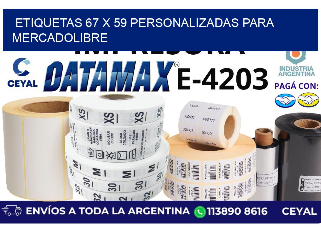 etiquetas 67 x 59 personalizadas para mercadolibre