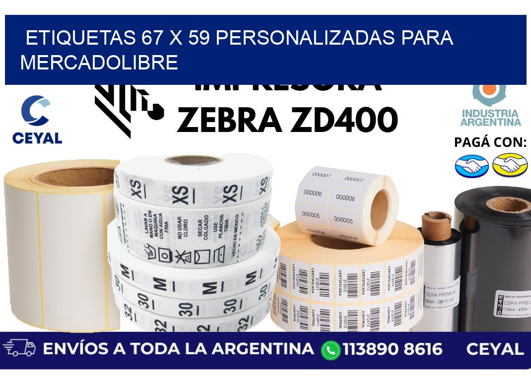 etiquetas 67 x 59 personalizadas para mercadolibre