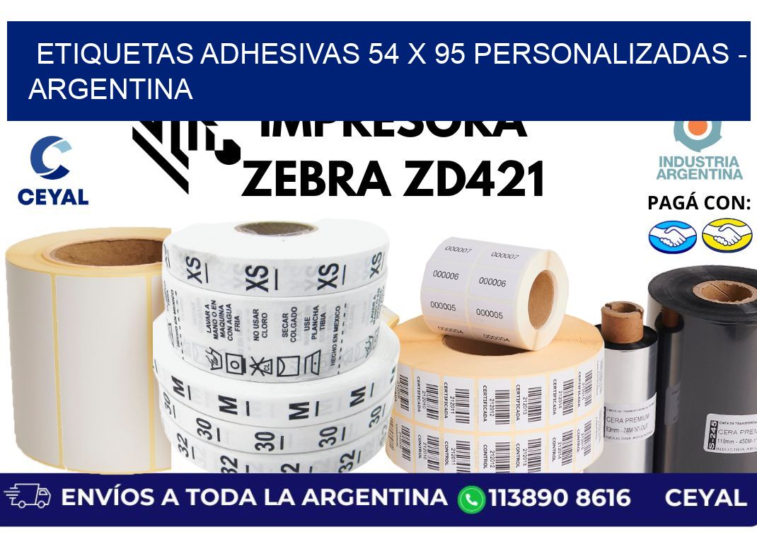 etiquetas adhesivas 54 x 95 personalizadas - Argentina