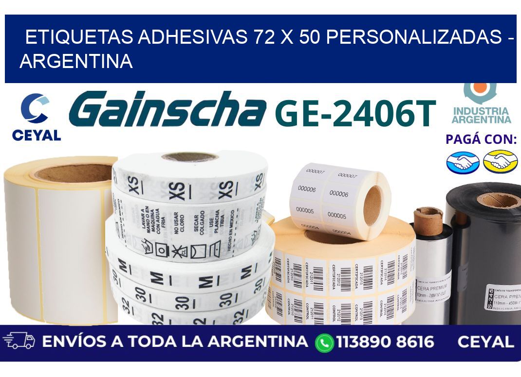 etiquetas adhesivas 72 x 50 personalizadas - Argentina
