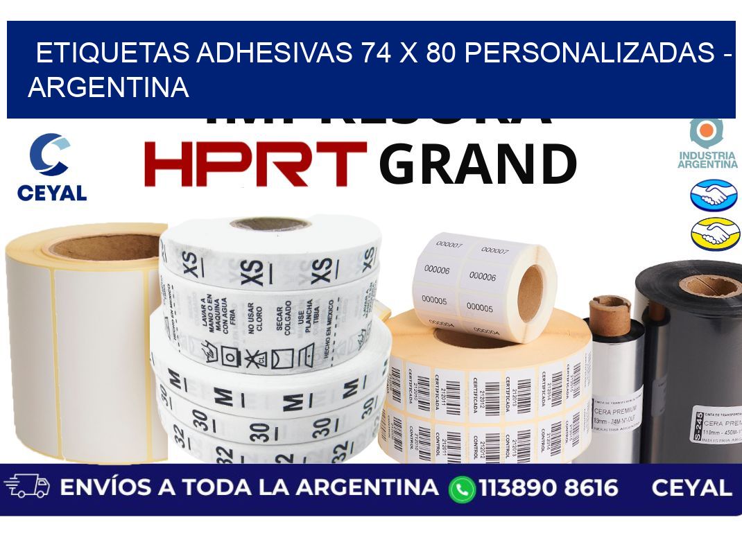 etiquetas adhesivas 74 x 80 personalizadas - Argentina