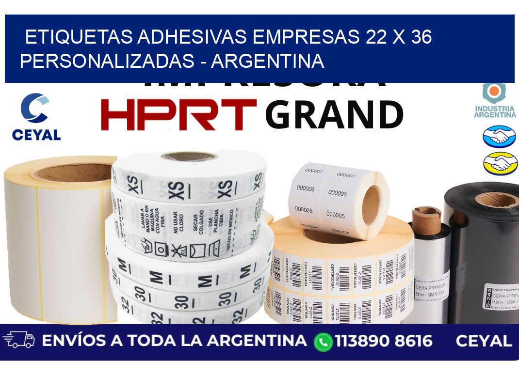 etiquetas adhesivas empresas 22 x 36 personalizadas – Argentina