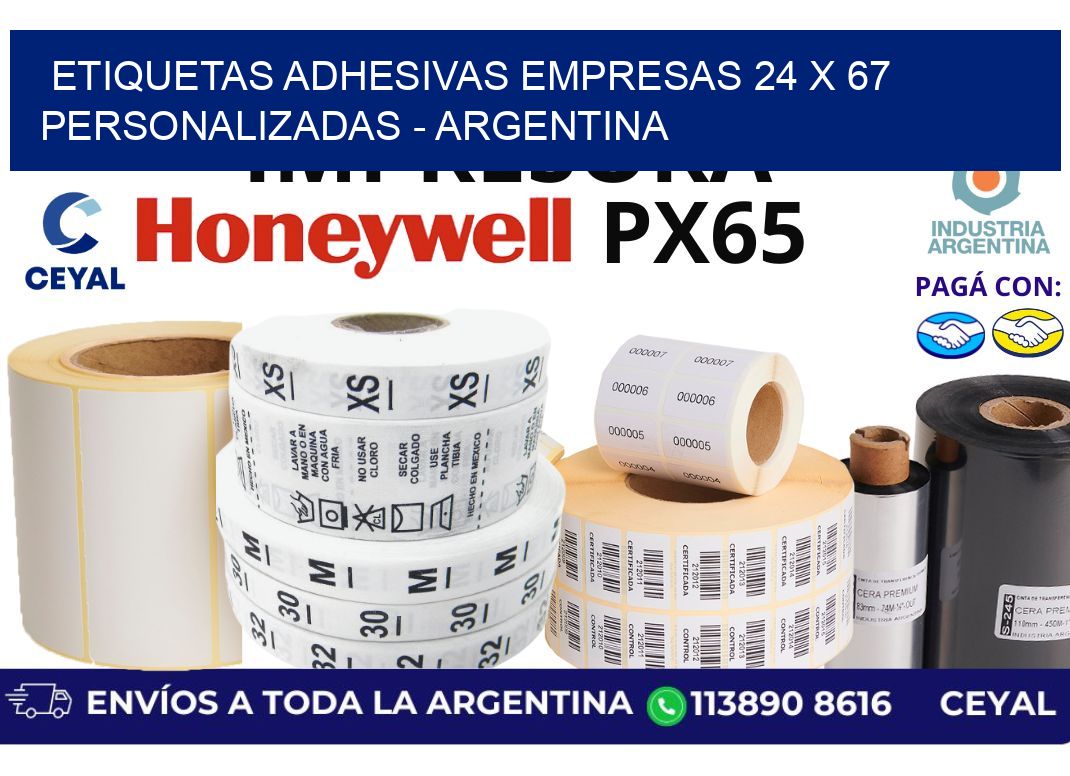 etiquetas adhesivas empresas 24 x 67 personalizadas – Argentina