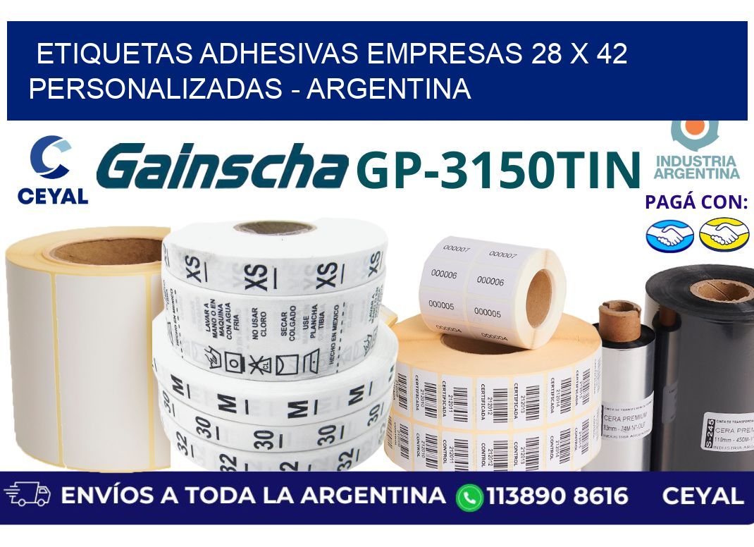 etiquetas adhesivas empresas 28 x 42 personalizadas - Argentina