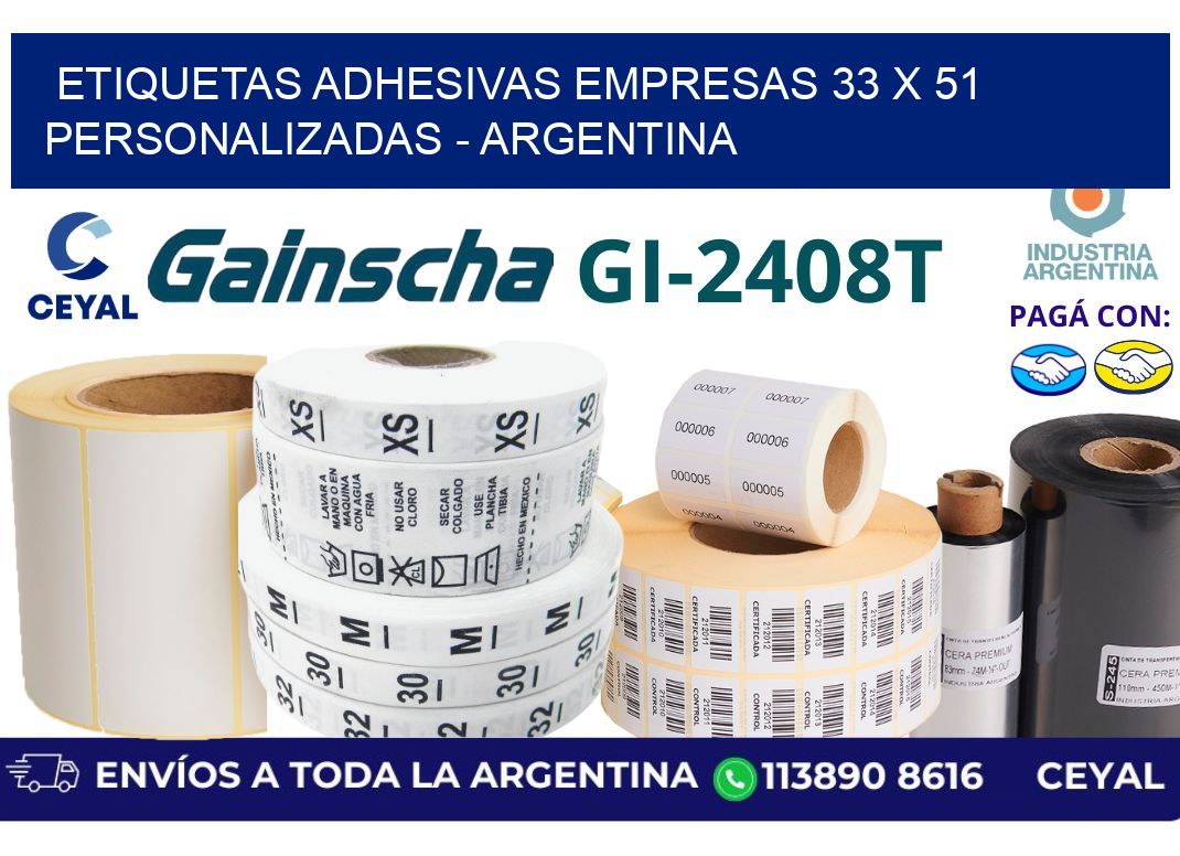 etiquetas adhesivas empresas 33 x 51 personalizadas - Argentina