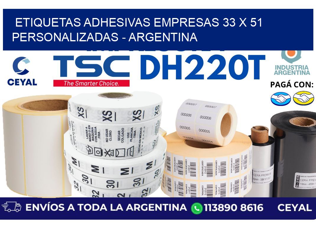 etiquetas adhesivas empresas 33 x 51 personalizadas – Argentina