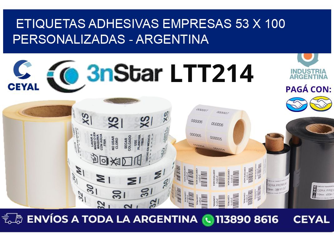 etiquetas adhesivas empresas 53 x 100 personalizadas – Argentina