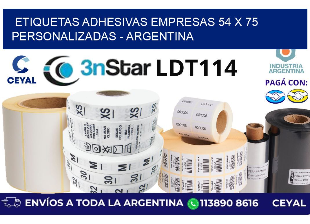 etiquetas adhesivas empresas 54 x 75 personalizadas – Argentina