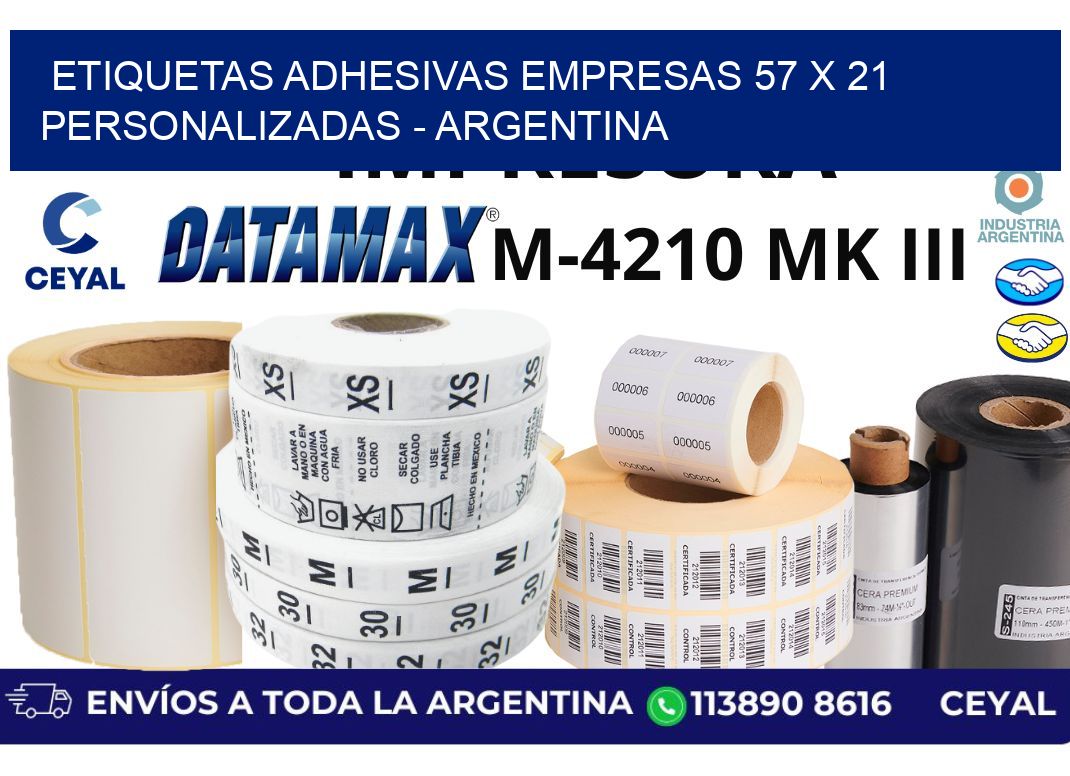 etiquetas adhesivas empresas 57 x 21 personalizadas - Argentina
