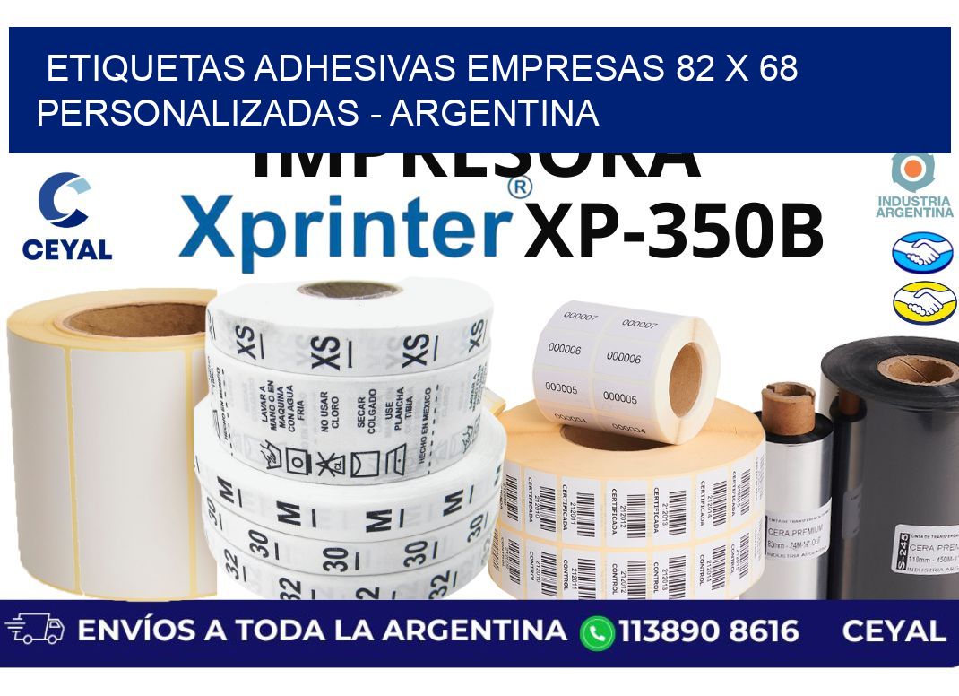 etiquetas adhesivas empresas 82 x 68 personalizadas - Argentina