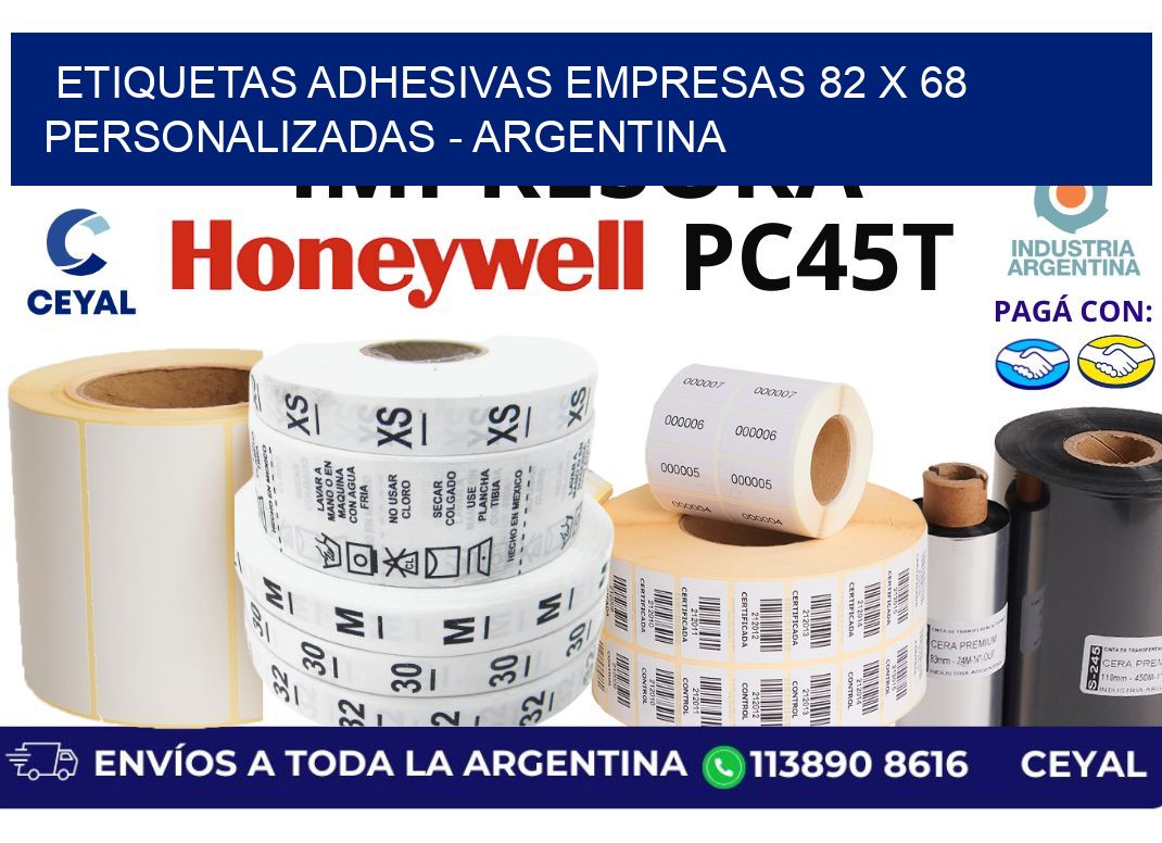 etiquetas adhesivas empresas 82 x 68 personalizadas - Argentina