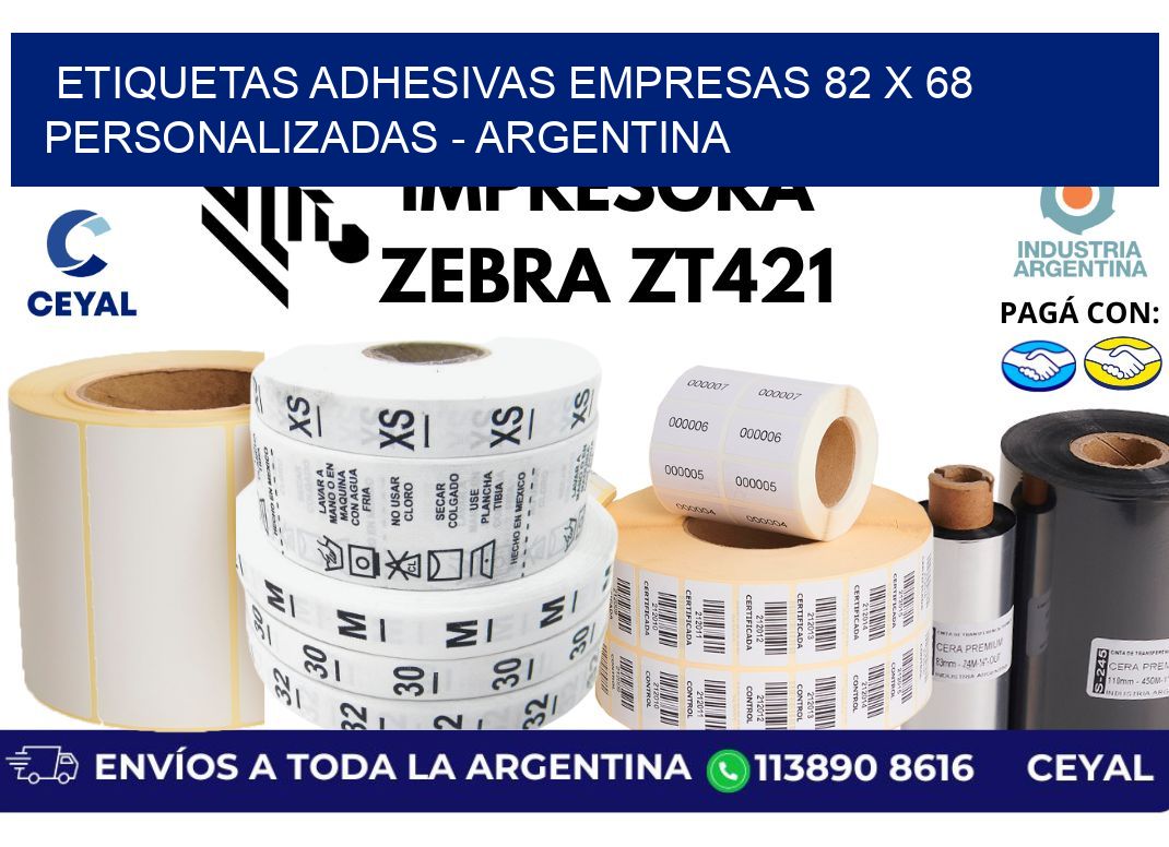 etiquetas adhesivas empresas 82 x 68 personalizadas – Argentina
