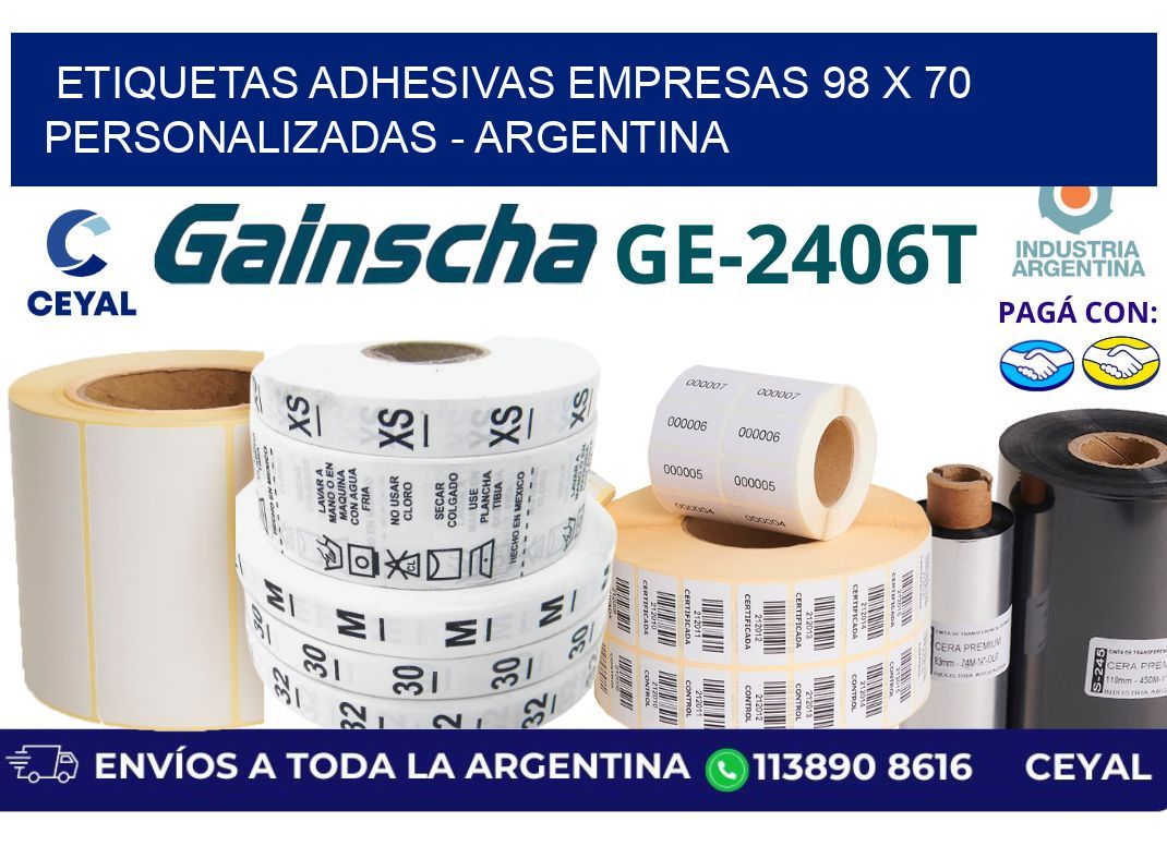 etiquetas adhesivas empresas 98 x 70 personalizadas - Argentina