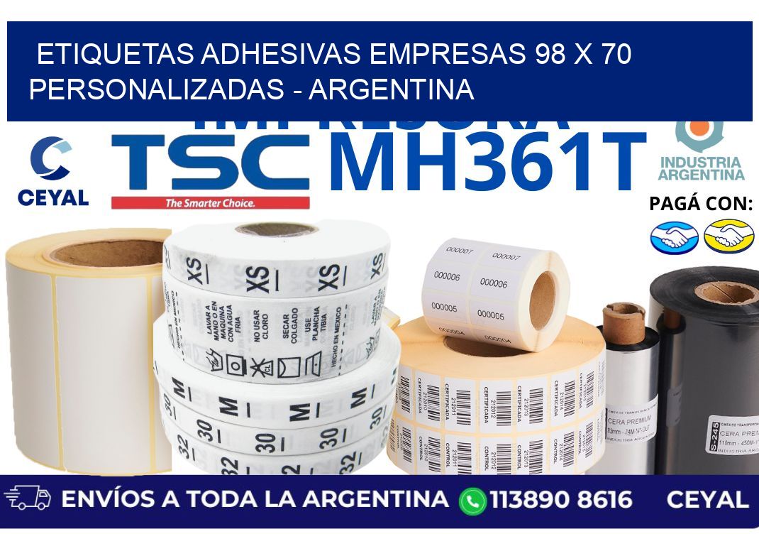 etiquetas adhesivas empresas 98 x 70 personalizadas - Argentina