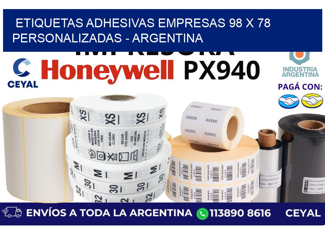 etiquetas adhesivas empresas 98 x 78 personalizadas - Argentina