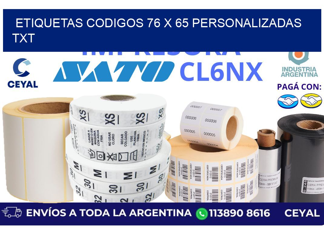 etiquetas codigos 76 x 65 personalizadas txt