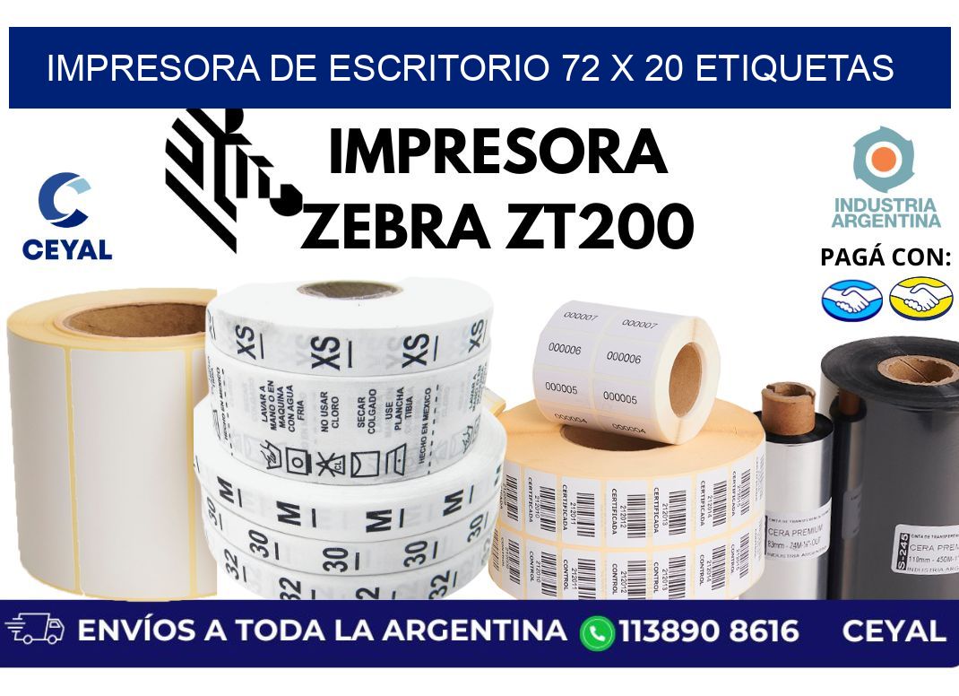 impresora de escritorio 72 x 20 etiquetas