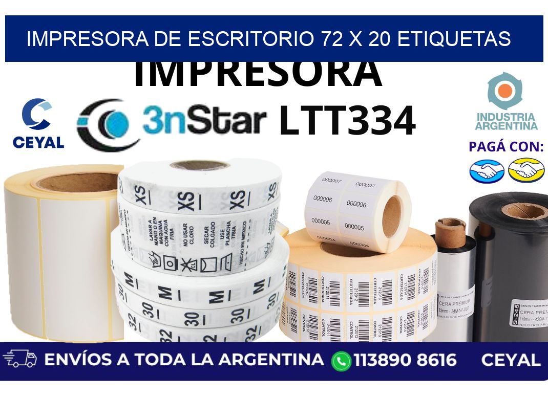 impresora de escritorio 72 x 20 etiquetas