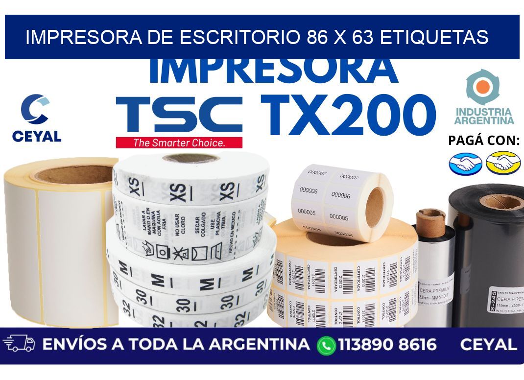 impresora de escritorio 86 x 63 etiquetas