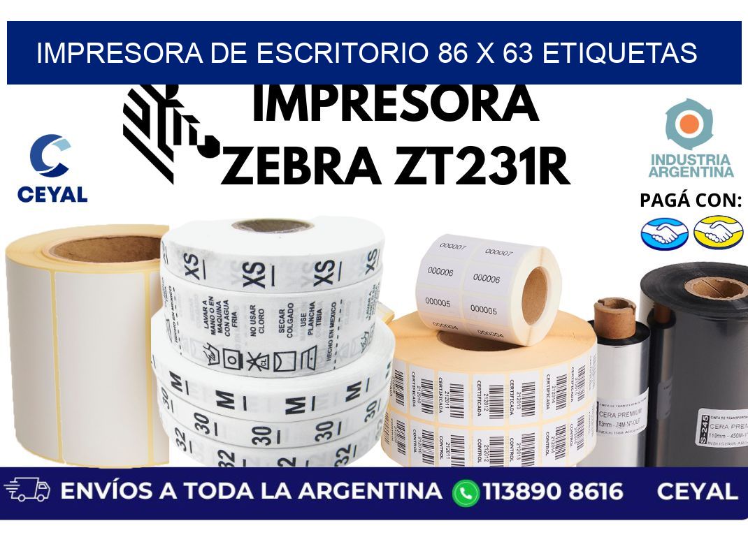 impresora de escritorio 86 x 63 etiquetas