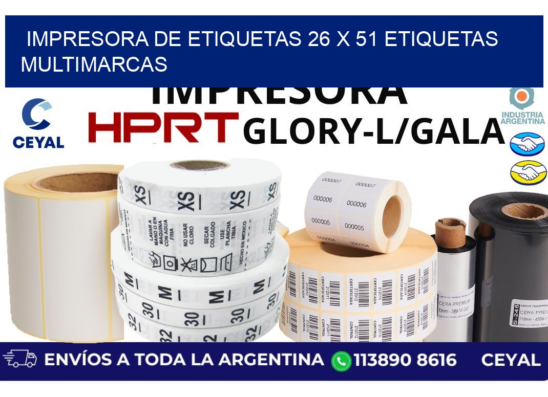impresora de etiquetas 26 x 51 etiquetas multimarcas