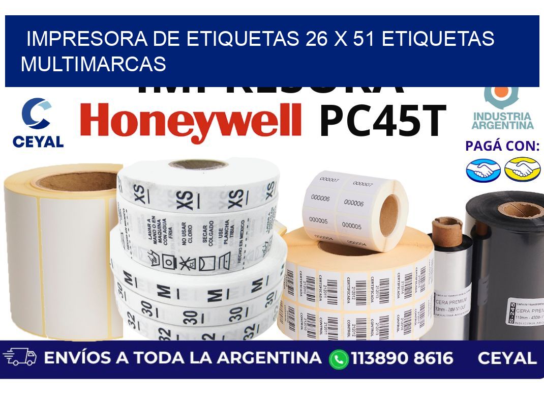 impresora de etiquetas 26 x 51 etiquetas multimarcas