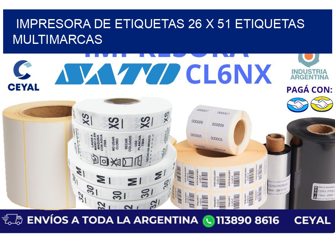 impresora de etiquetas 26 x 51 etiquetas multimarcas