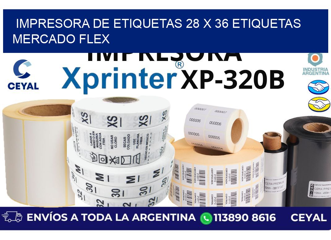 impresora de etiquetas 28 x 36 etiquetas mercado flex