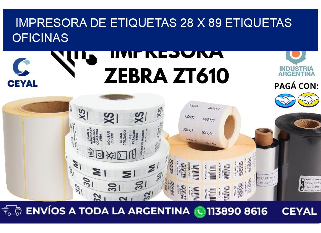 impresora de etiquetas 28 x 89 etiquetas oficinas