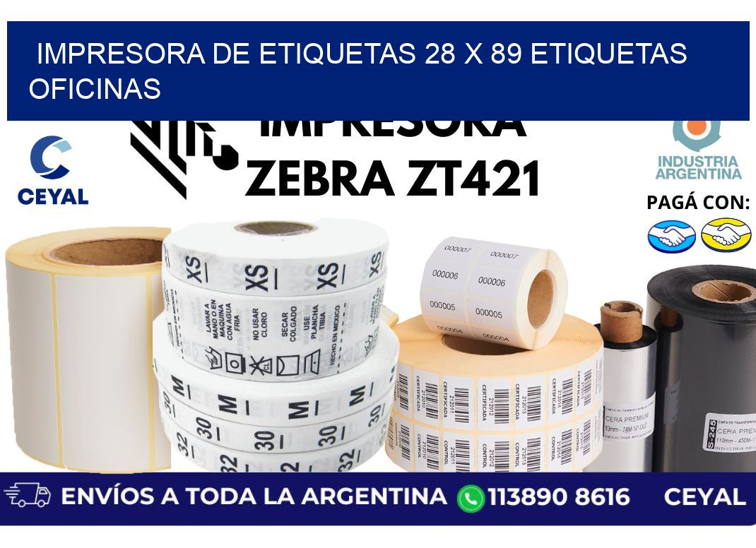 impresora de etiquetas 28 x 89 etiquetas oficinas