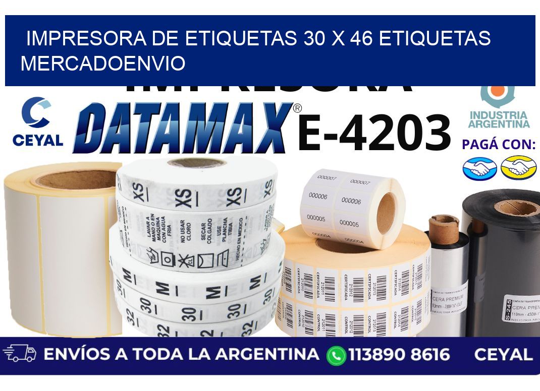 impresora de etiquetas 30 x 46 etiquetas mercadoenvio